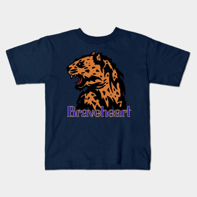 The Brave Tiger King of Jungle Kids T-Shirt by RiyanRizqi